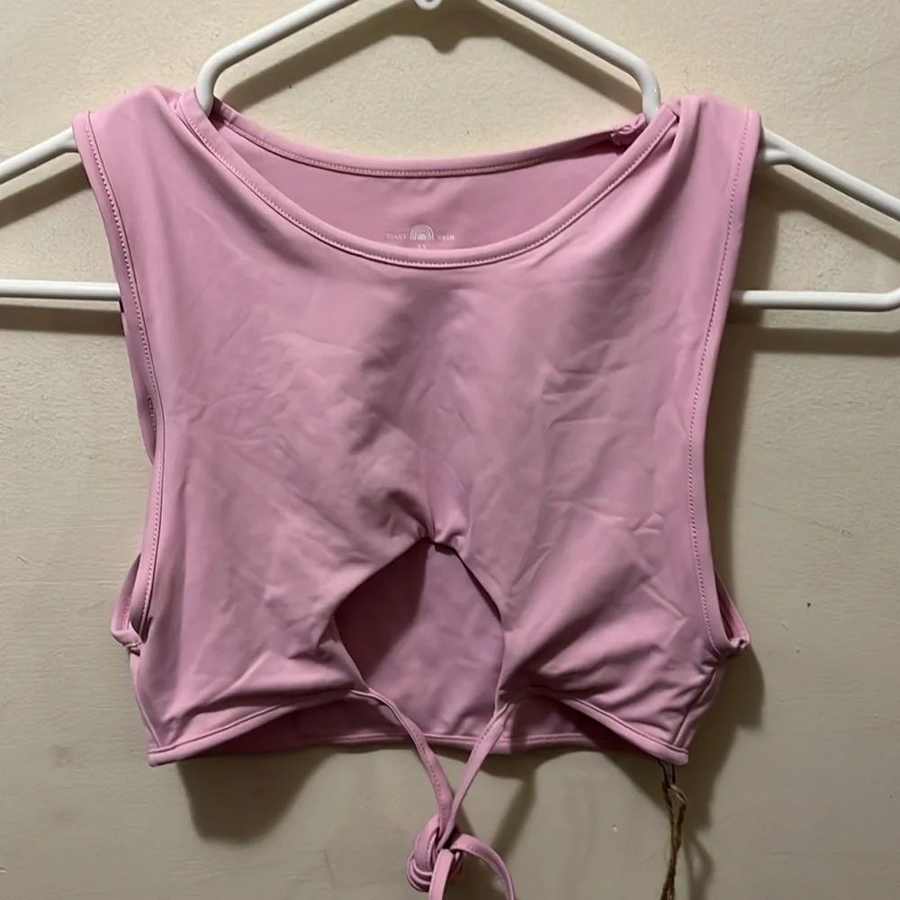 NWT Toast Swim Signature‎ Peek A Boo Top pink XS